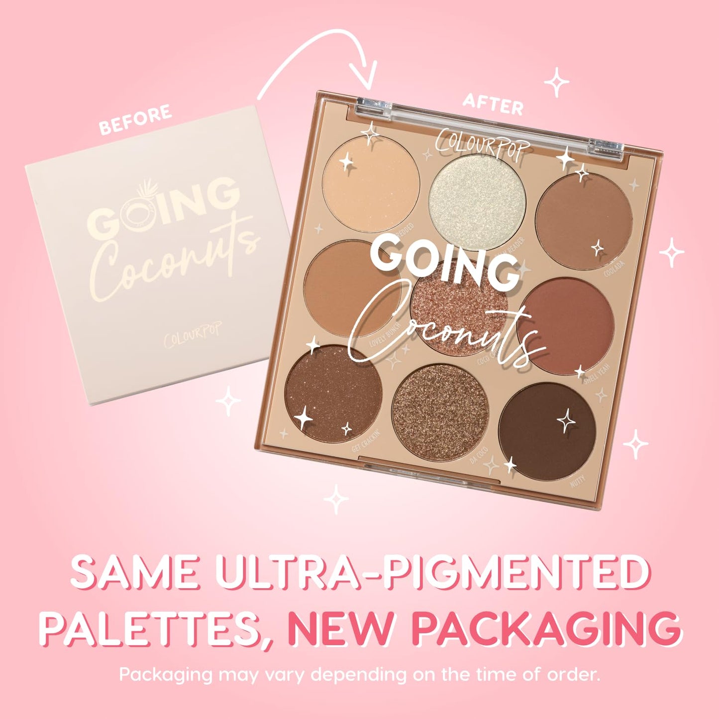 ColourPop Going Coconuts Eyeshadow Palette - Cool-Toned Neutral Eyeshadow Palette with Ultra-Velvety and Silky Finishes - High-Pigment Eye Makeup Beauty and Personal Care ColourPop