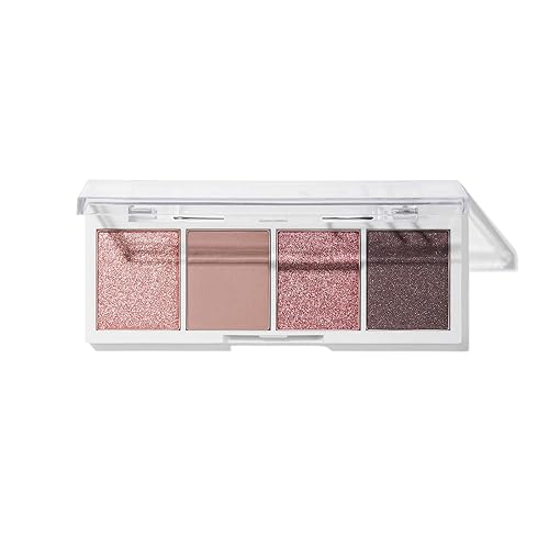 e.l.f. Bite-Size Eyeshadow, 4 Ultra-Pigmented Matte & Shimmer Shades, Rose Water, 0.12 Oz (3.5g)