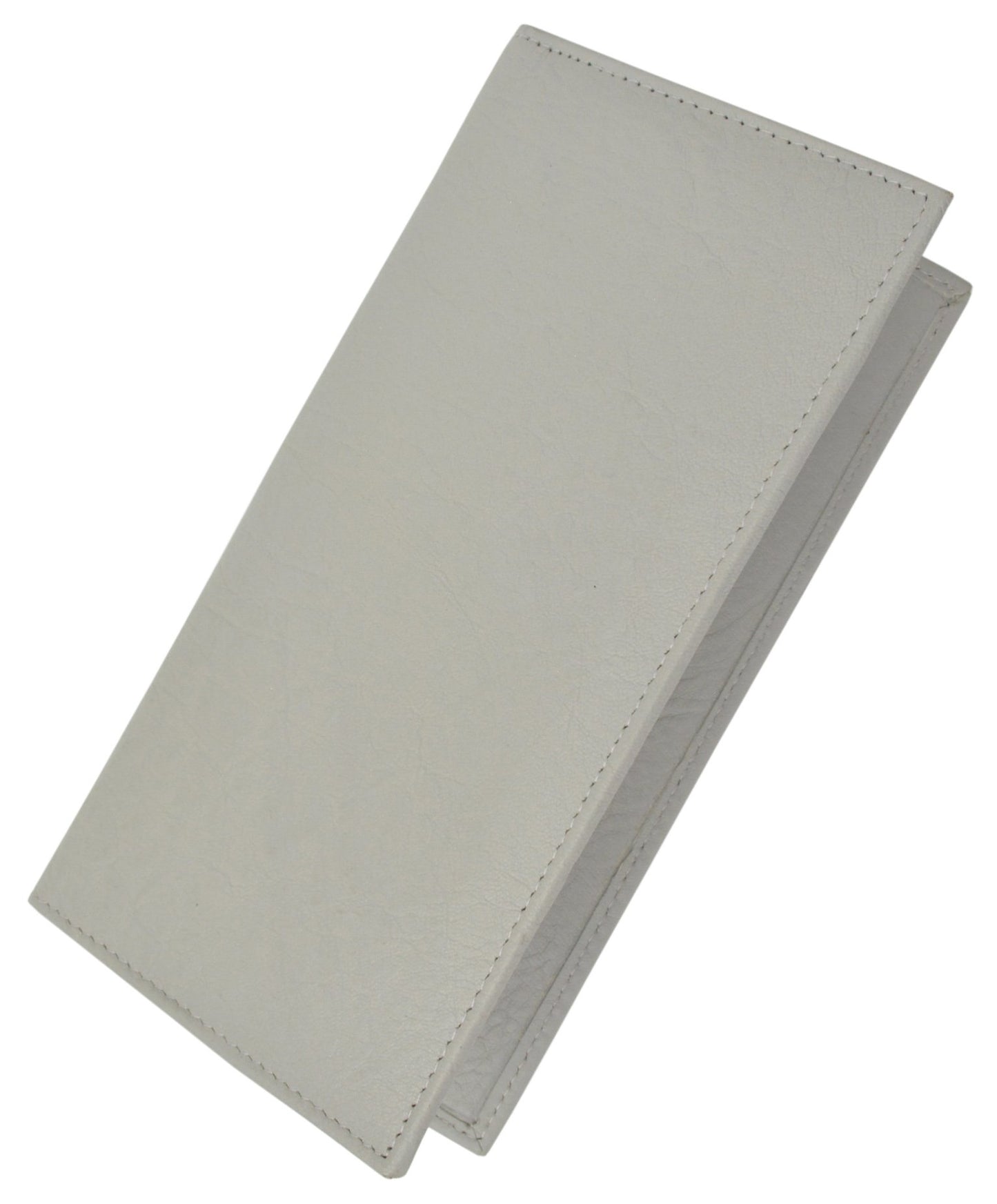 MARSHAL Hand Crafted Genuine Soft Leather Checkbook Cover simple-156 (Grey)