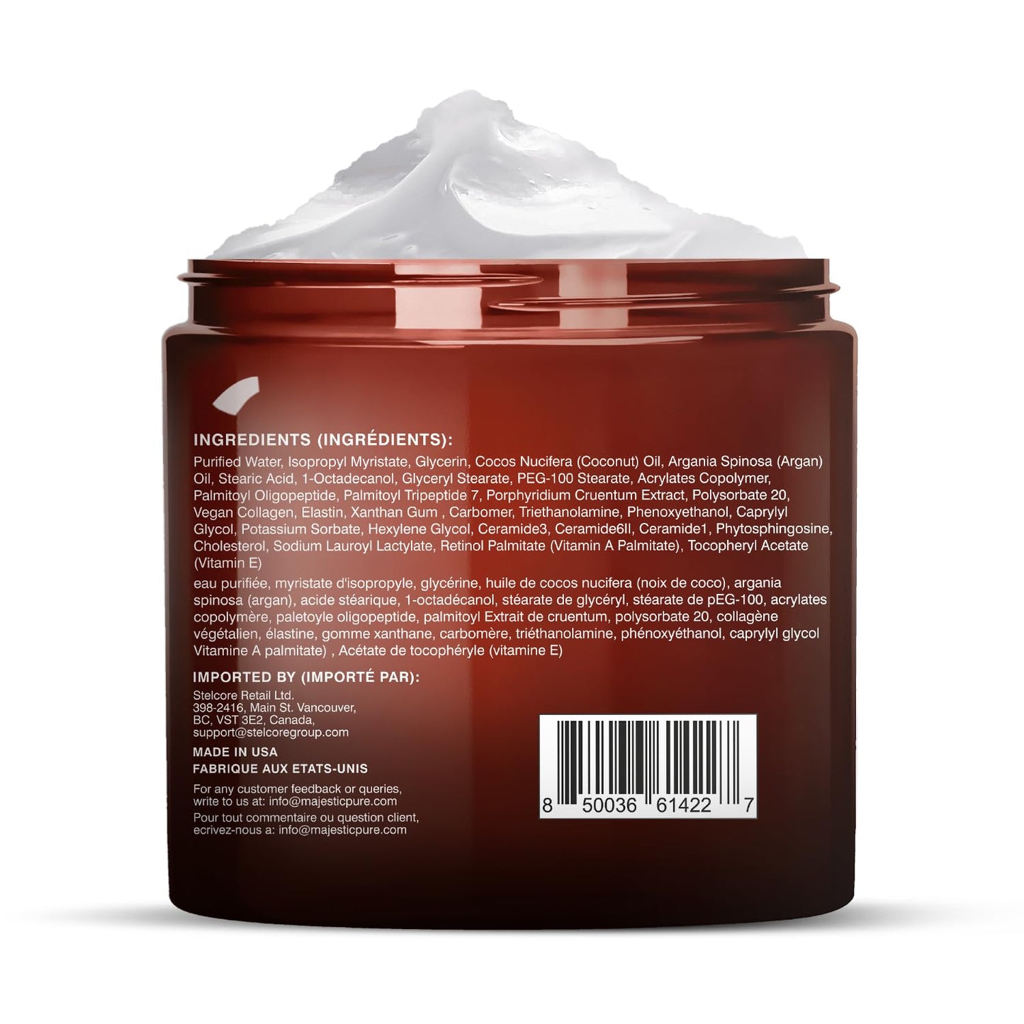 Majestic Pure Whipped Argan Oil Moisturizer Face Cream for Women & Men - With Vitamin E A, Collagen & Ceramides - Hydrates Dry Skin, Oily Skin