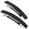 Camila Paris AD1/2 French Hair Barrette Clip for Girls, Set of 2 Rubberized Metal Clasp Strong Hold Grip Hair Clips for Women, No Slip Durable Styling