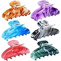 Lawie 6 Pack Pink Blue Green Purple Brown Butterfly Octopus Plastic Hair Claw Clips Jaw Barrettes Grips Clamps Decorative Buns Chignon Twist Hair Up