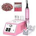 Professional Nail Drill Machine 30000 RPM Efile Electric Nail Filer Kit for Finger Toe Nails, Acrylic Gel Nails, Manicure Pedicure Drill with 6Pcs