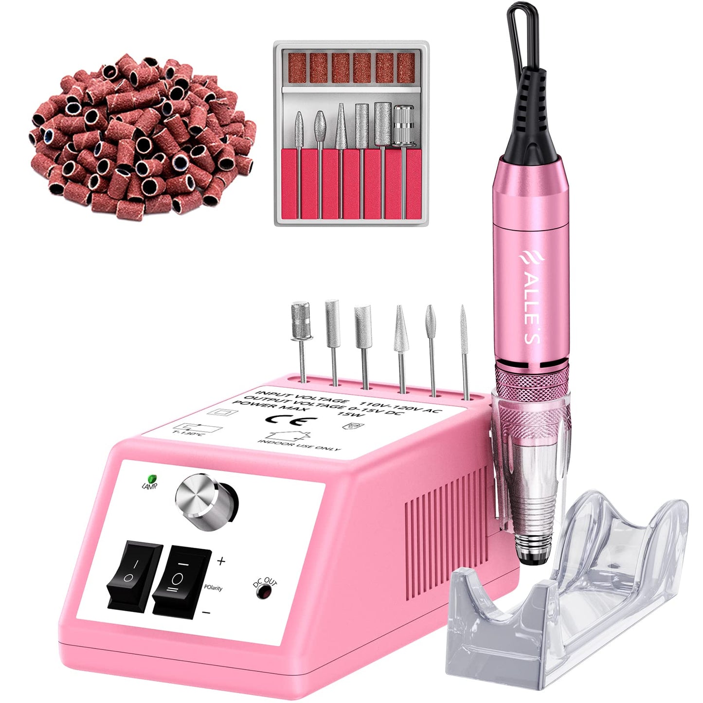 Professional Nail Drill Machine 30000 RPM Efile Electric Nail Filer Kit for Finger Toe Nails, Acrylic Gel Nails, Manicure Pedicure Drill with 6Pcs