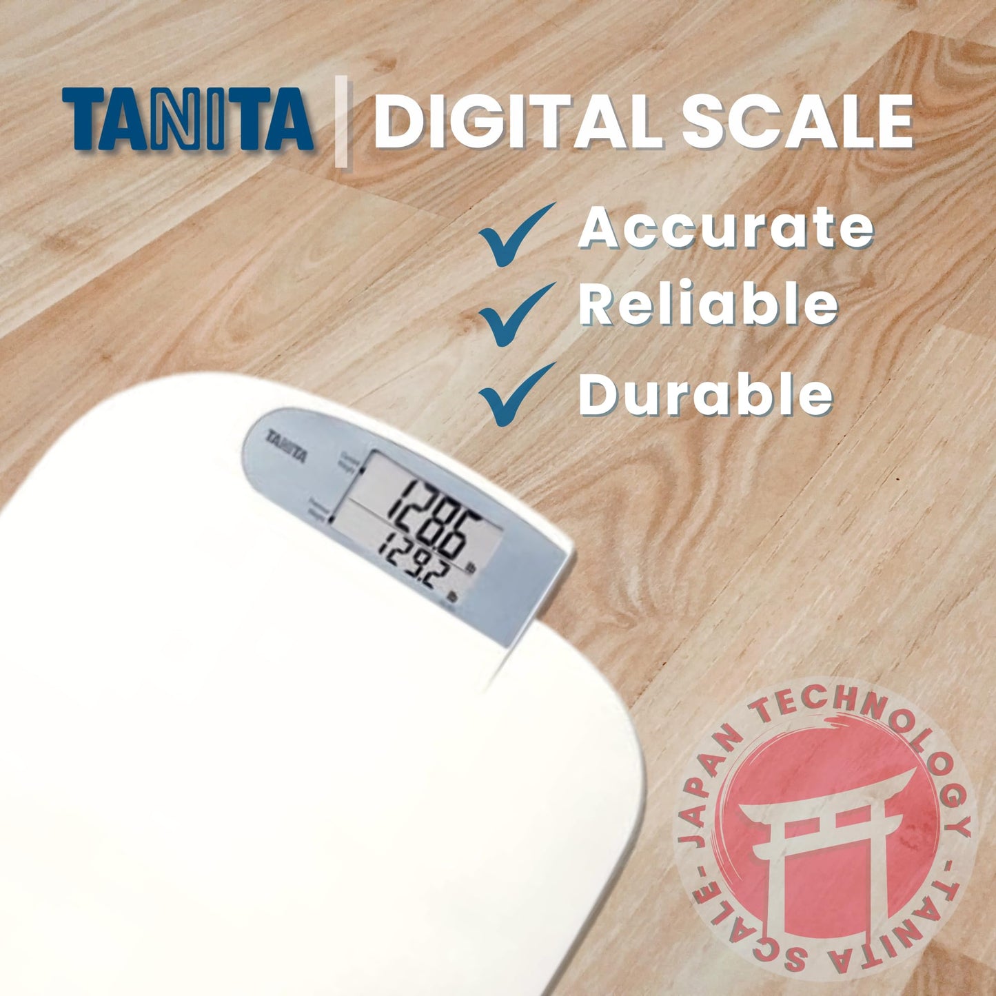 Tanita HD-351 Japan Technology Digital Bathroom Weight Scale- 440 lbs Capacity - Accurate & Precise with 5 Multi-User Convenience, Previous & Current…