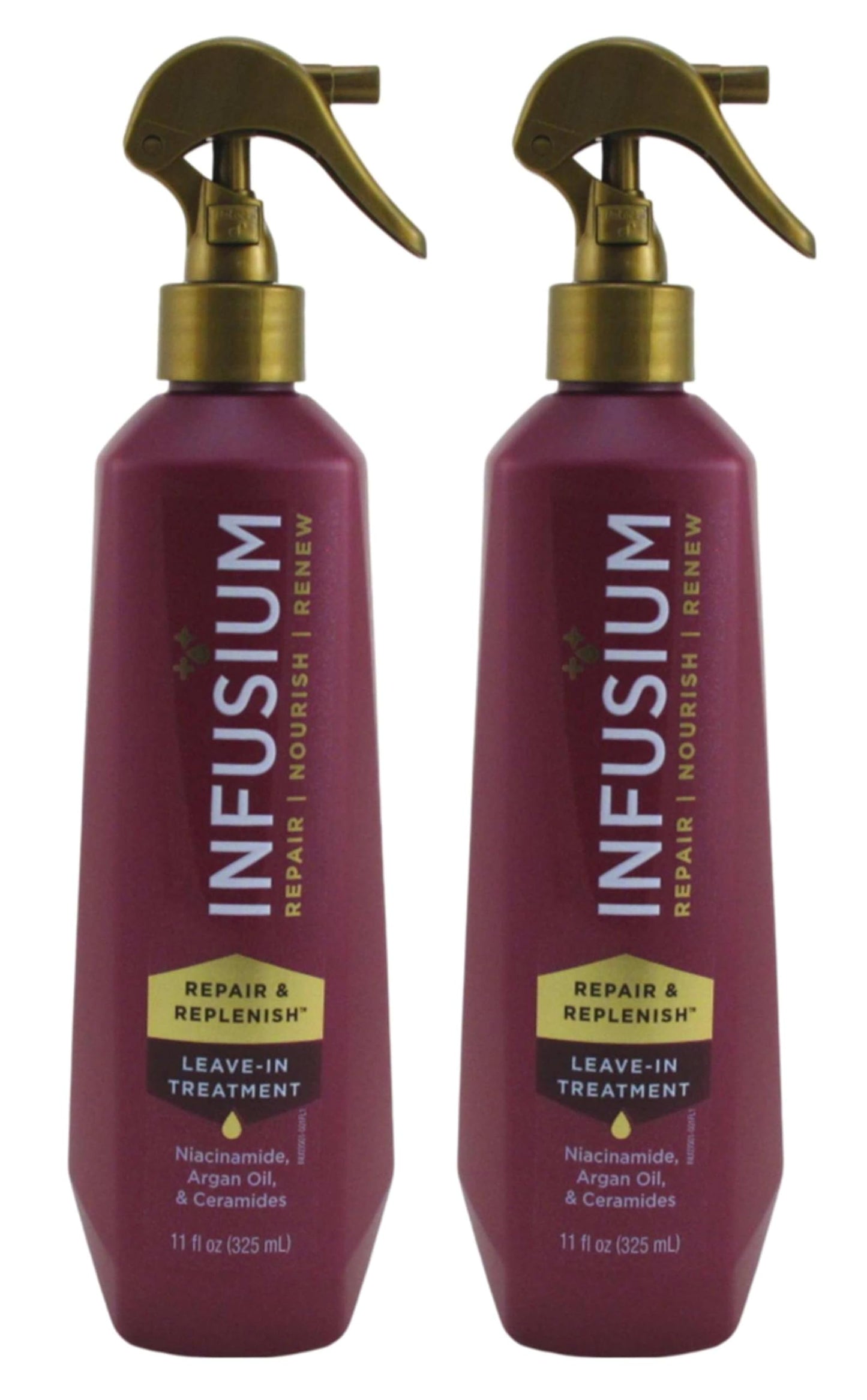 INFUSIUM LEAVE-IN TREATMENT Repair & Replenish, Nourish, Renew Spray with Niacinamide, Argan Oil, Ceramides, 11 FL OZ - 2 Pack
