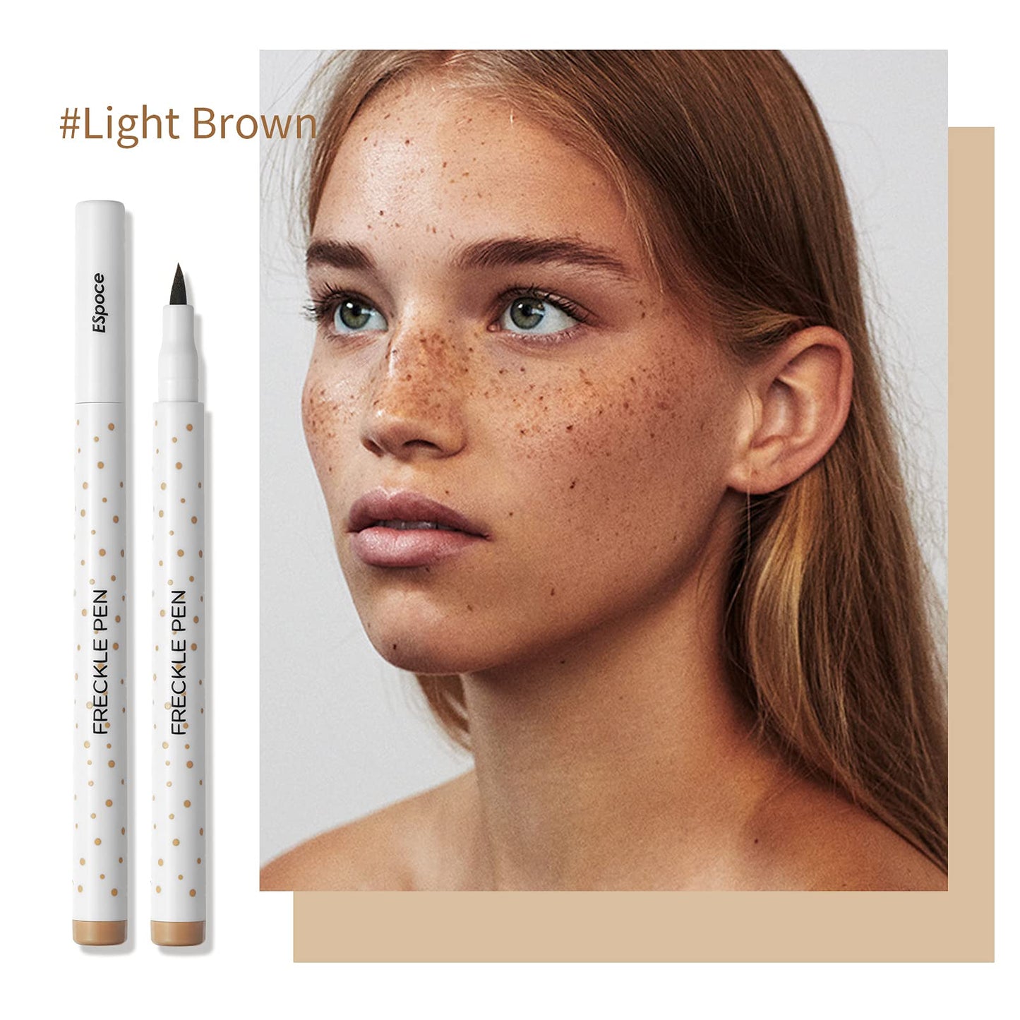 Marine Forest Freckle Pen 2 Colors Waterproof Long Lasting Quick Dry Small Spot Natural Like Face Freckle Makeup Pen, Dark Brown and Light Brown