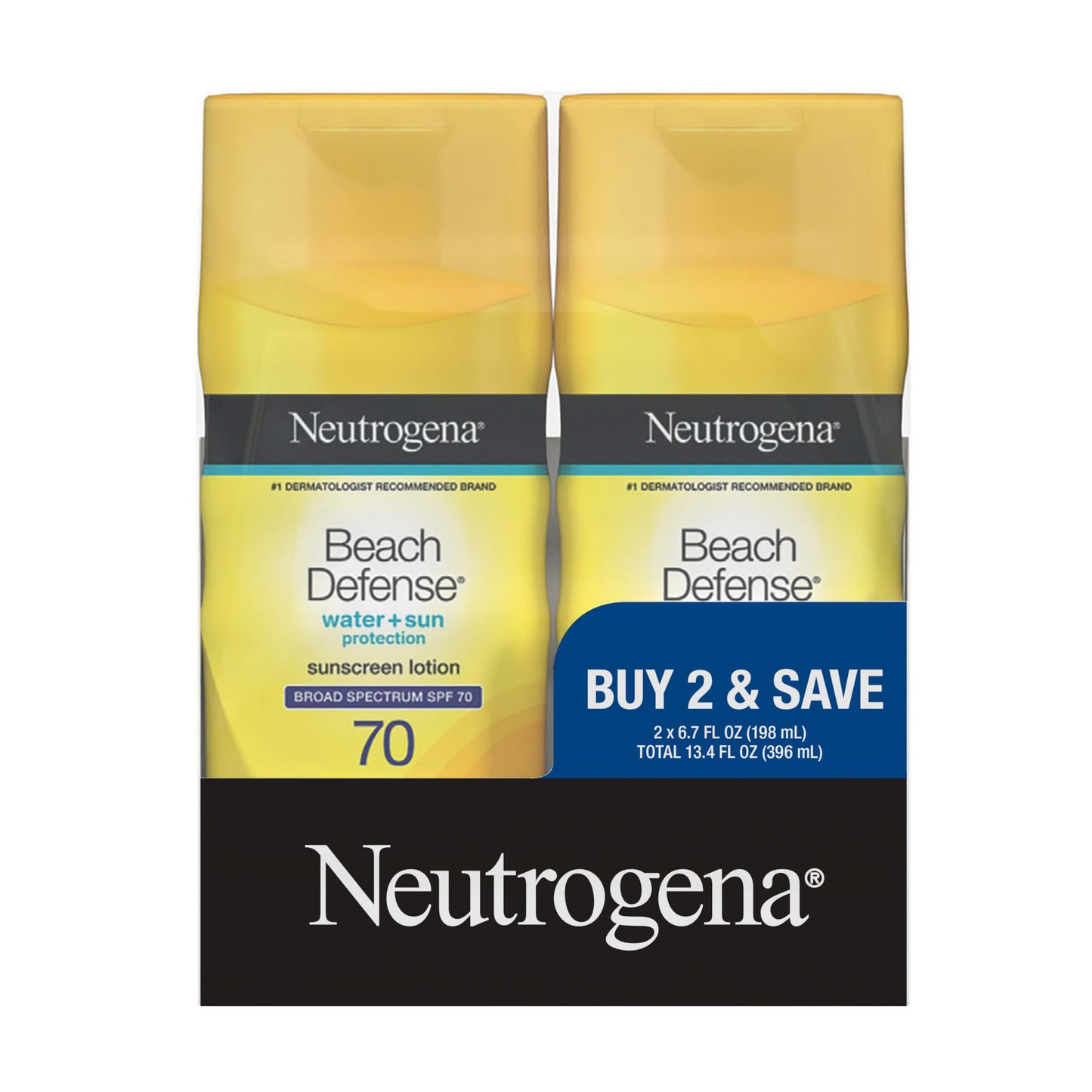 Neutrogena Sunscreen Lotion Beach Defense SPF 70, Face and Body Sunscreen, Hawaii Reef Act 104 Compliant, Octinoxate & Oxybenzone Free, Oil Free, Fast
