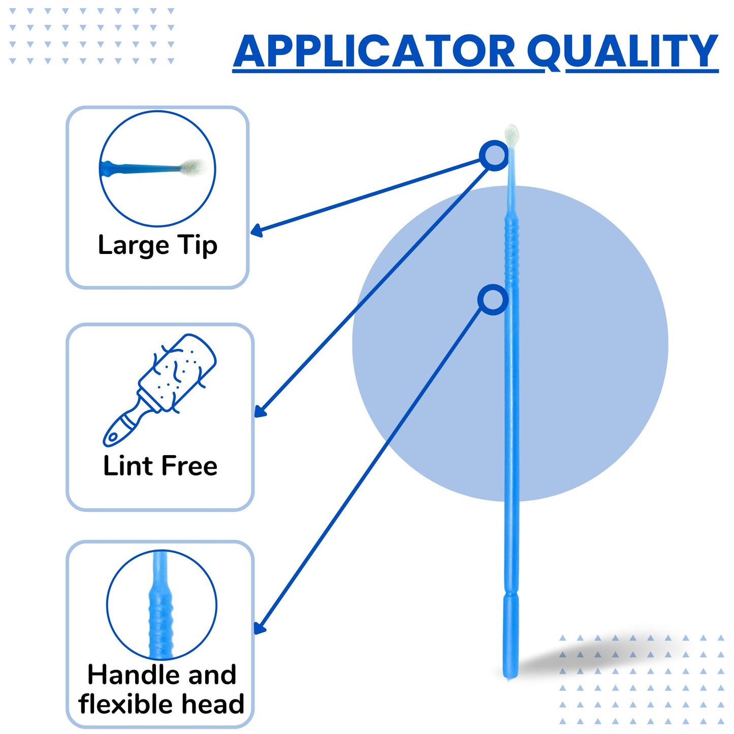 Disposable Micro Applicator Micro Brush for Makeup, Eyelash Extension, Lash and Mascara Application for Personal Care (100 Count (Pack of 1), Blue