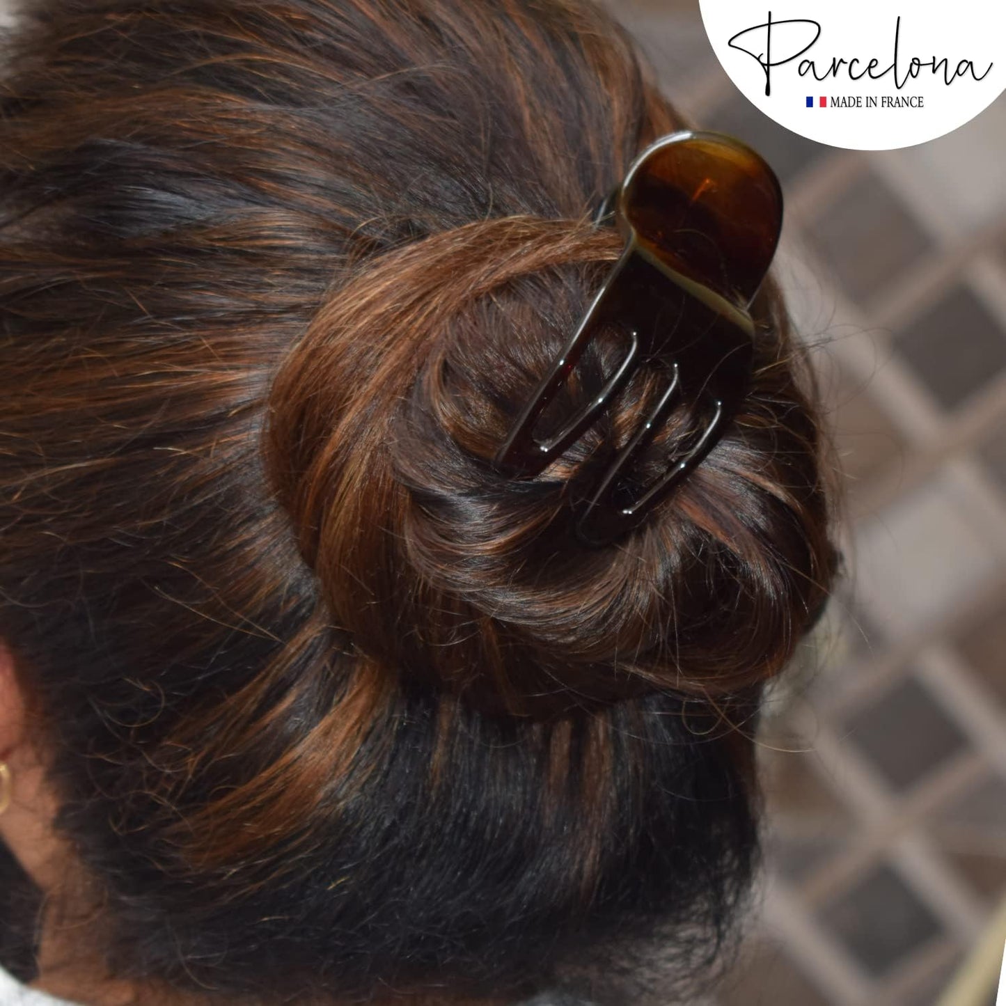 Parcelona French Simply Bear Paw Medium 3” Celluloid Non Slip Side Slide In Jaw Yoga for Fine Hair Fashion Durable Styling Women Hair Accessories Claw
