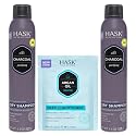 HASK Charcoal Clarifying Dry Shampoo Duo (4.3oz-Qty 2) & Argan Oil Repairing Deep Conditioner Packette, Aluminum-Free, Sulfate-Free, Paraben-Free