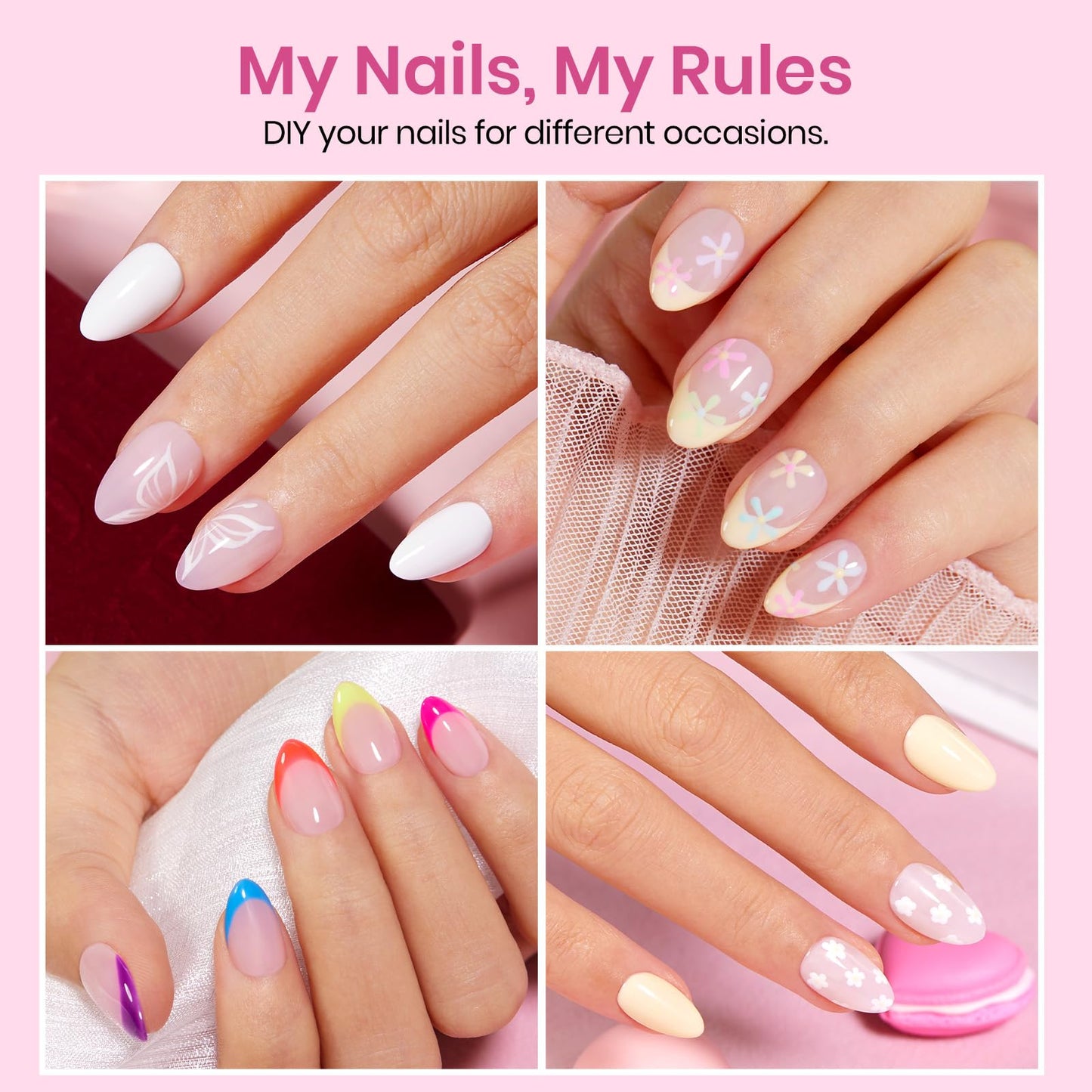 Beetles Gel Nail Tips Etch-X- Almond Extra Short, 384pcs 12 Sizes, Pre-Etched Half Matte Full Cover Soft Gel Nail Tips, Press on False Nail Extension Beauty and Personal Care beetles Gel Polish