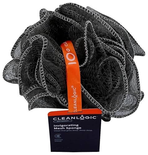 Clean Logic Purifying Charcoal Mesh Bath Sponge (2 Pack)2