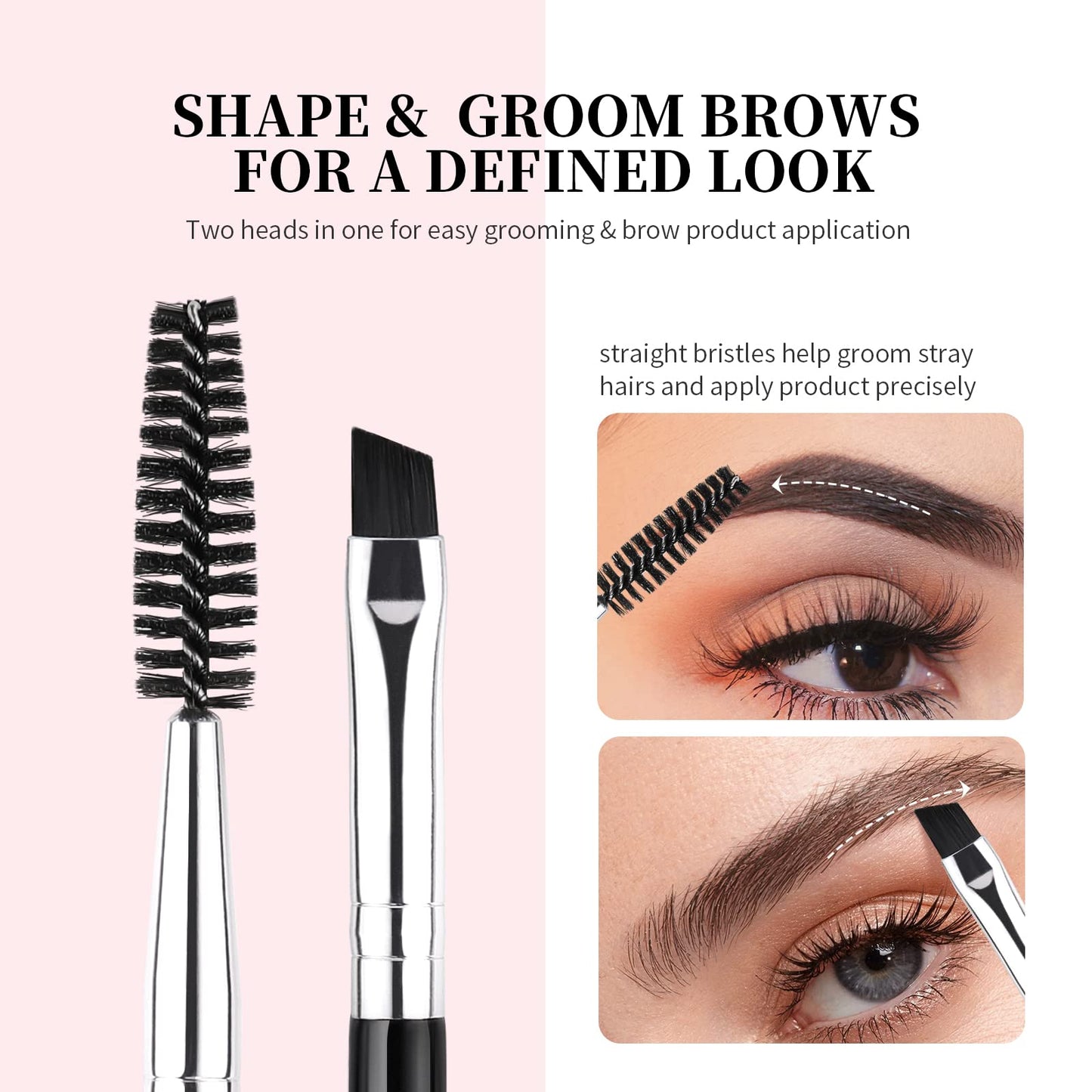 DUcare Eye Makeup Brush Set, 6 Pcs Professional Eyeshadow Blending Makeup Brushes for Concealer Eyebrows Eyeliner, Soft Hairs & Wood Handle
