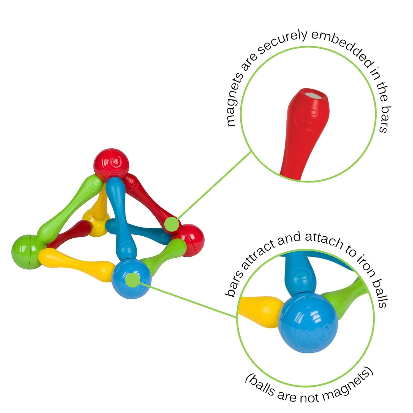 Goobi 20pc Construction Set – Large Building Blocks & Play Sticks, STEM 3D Puzzle Toys for Toddlers & Preschool Kids Age 1+