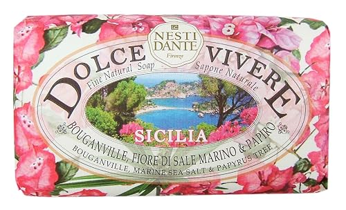 Dolce Vivere Sicilia Bougainville, Marine Sea Salt & Papyrus Tree Fine Natural Soap Bar