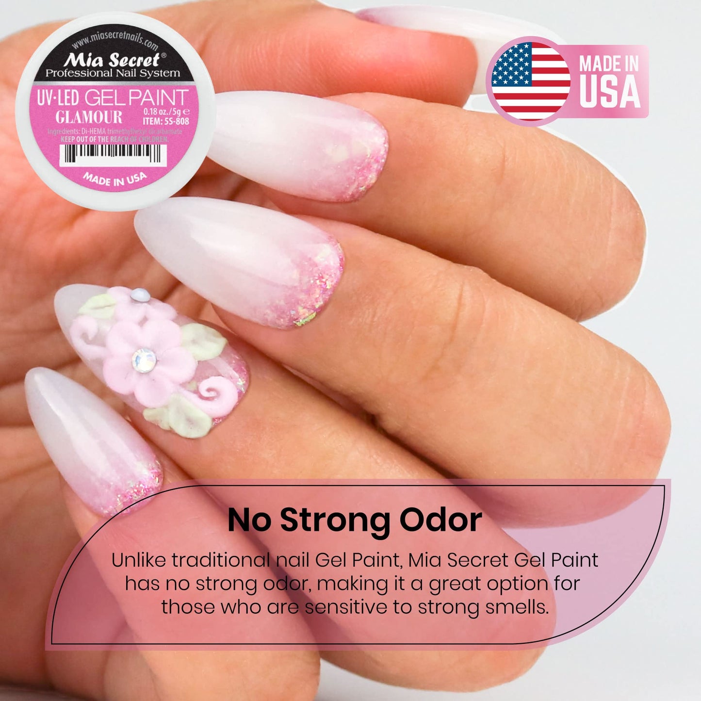 Mia Secret Professional Nail System UV/LED Gel Paint - 5 grams (Glamour) Beauty & Personal Care Mia Secret