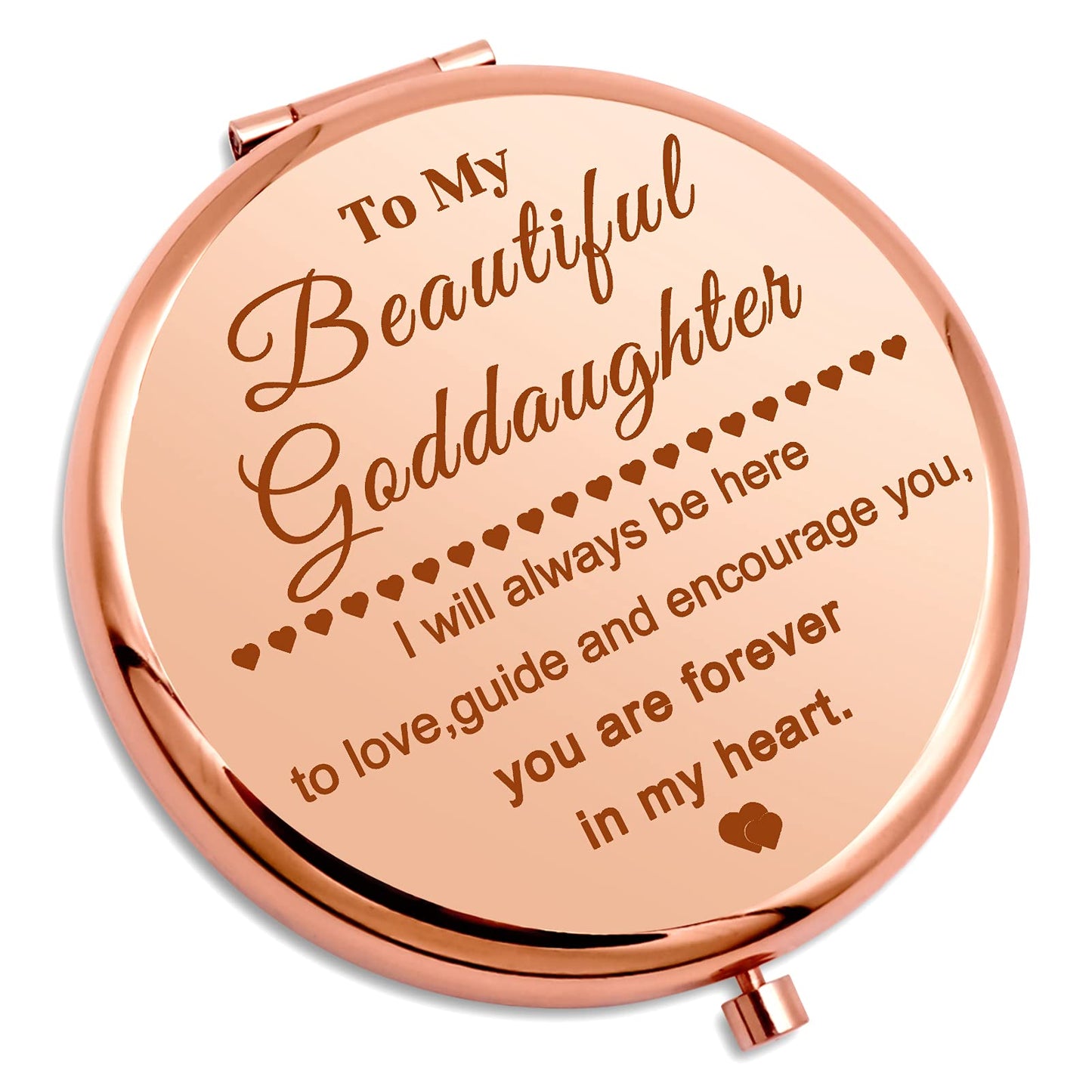 Goddaughter Gifts from Godmother Inspirational Birthday Gifts for Her Christian Compact Makeup Mirror to My Goddaughter Pocket Folding Makeup Mirror
