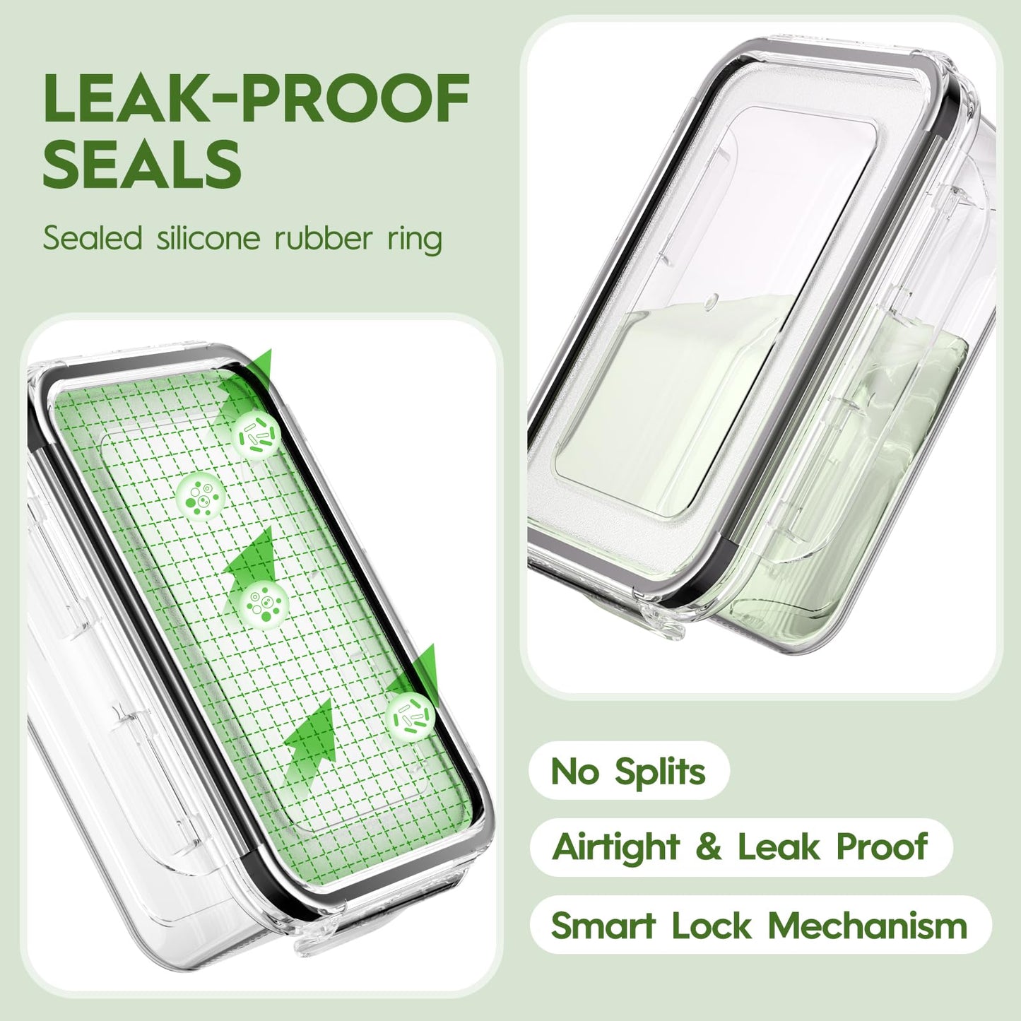 KEMETHY 36-Piece Food Storage Containers with Lids(18 Container & 18 Lid), Plastic Food Containers for Pantry & Kitchen Storage and Organization…