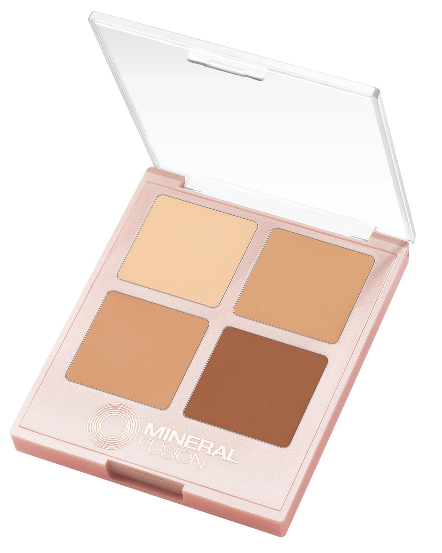 Mineral Fusion Makeup Cream Concealer Eye Palette Quad - 4 Warm to Dark Shades - Decadence - Blemish Concealer & Under Eye Brightener - With Vitamin C