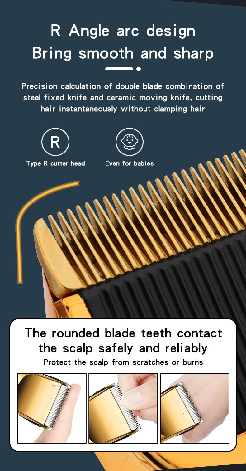 QDKVTNDJZ Smart Electric Hair Clippers for Men, Cordless Hair/Beard Trimmer Set with 4 Guide Combs,LED Display,High Speed Motor Hair Cutting Kit Beauty and Personal Care QDKVTNDJZ