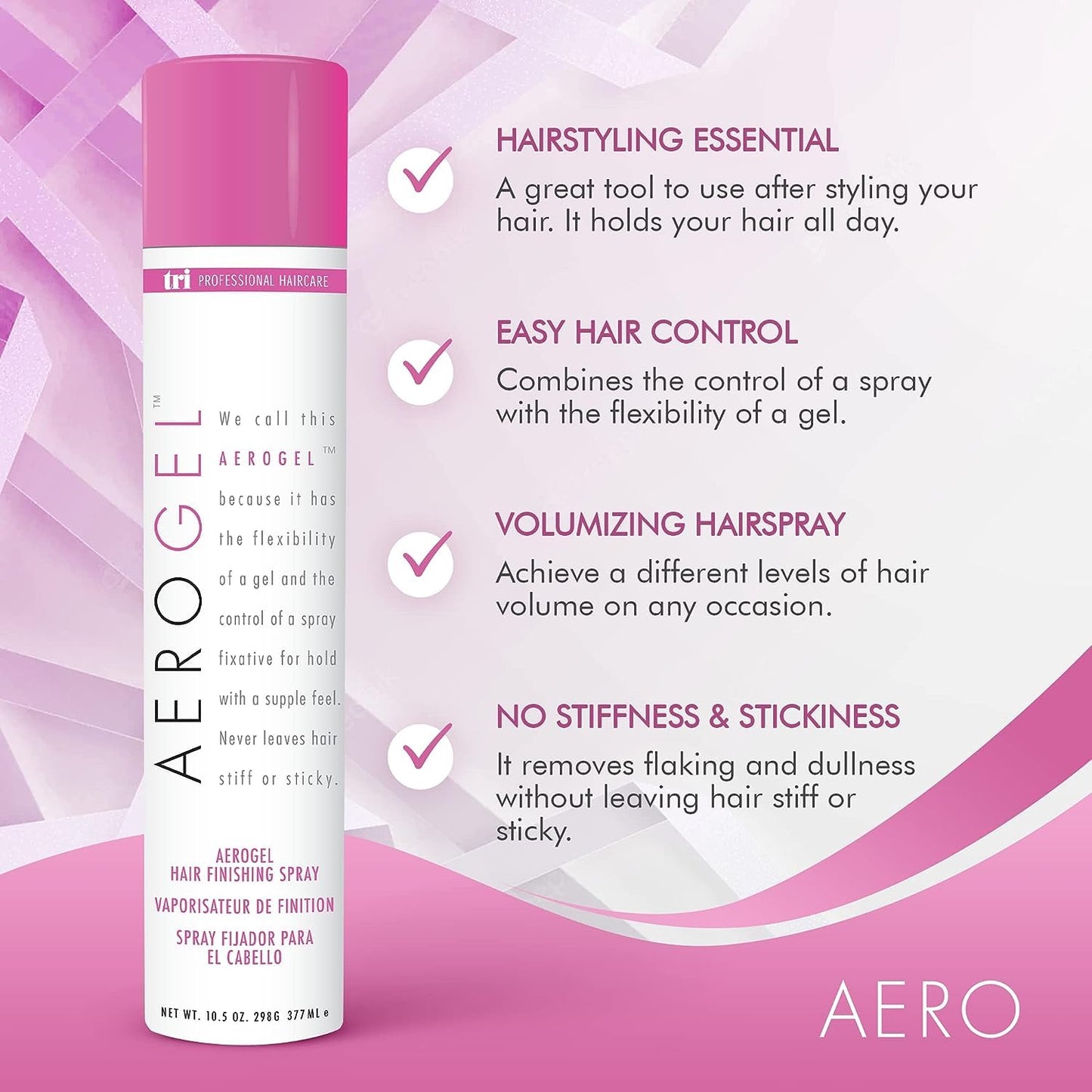 TRI Design Aerogel Finishing Spray - Flexible & Controllable Hairspray for Women and Men, For Hair Styling with a Firm and Extra Hold & Supple Feel