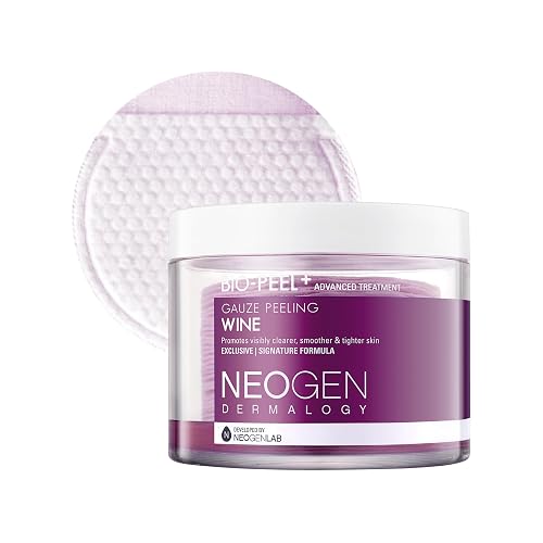 DERMALOGY by NEOGENLAB Bio-Peel Gauze Peeling Pads (Wine, 30 pads) - Exfoliating & Firming Peeling Pad with PHA & Red Wine & Resveratrol & Acid