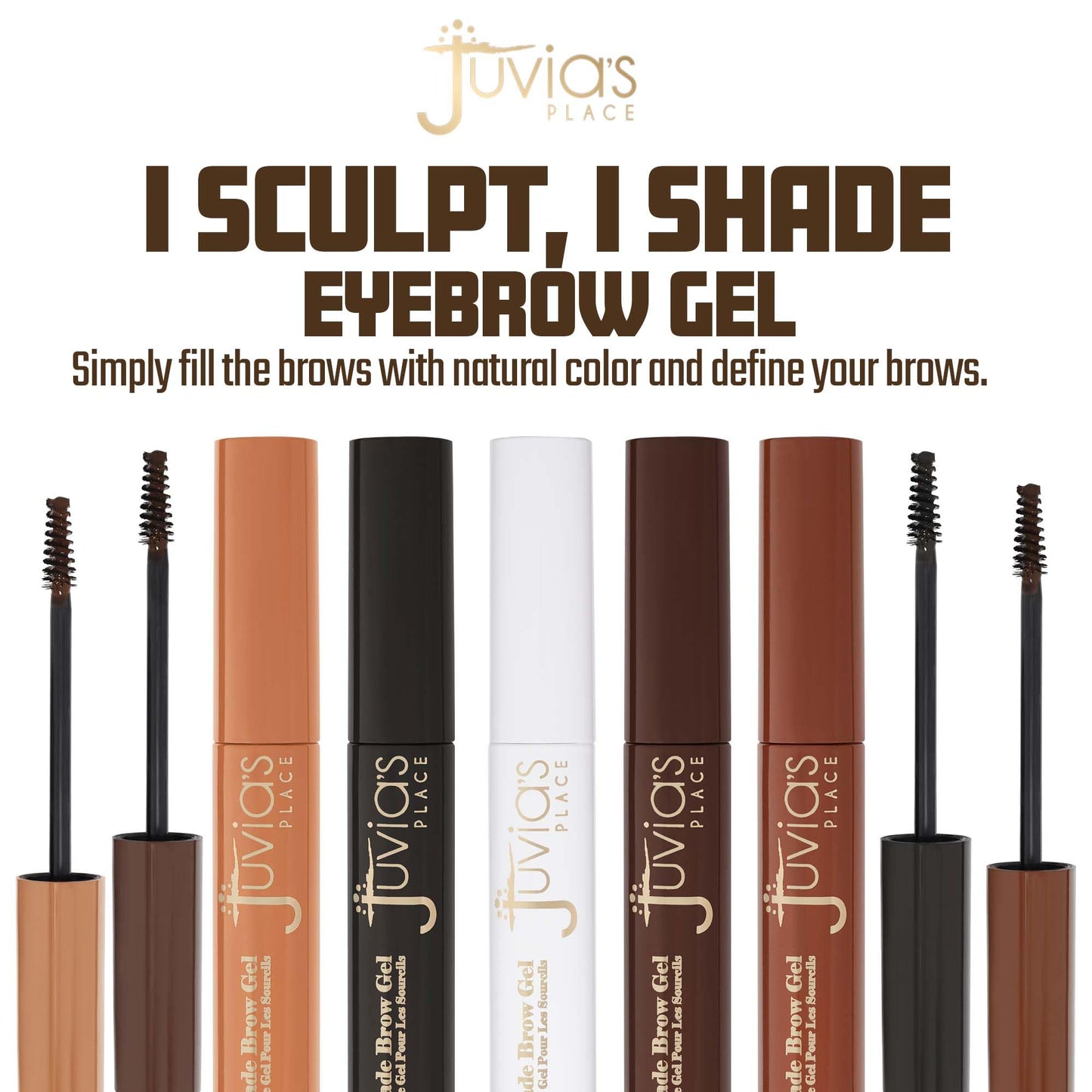 Juvia's Place iSculpt, iShade Eyebrow Gel - Dark Brown, Waterproof Gel for Eyebrows, Brows Enhancer Makeup, Brows Filler makeup, Tinted Brow…