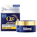 NIVEA Q10 Night Cream with Coenzyme Q10 and Organic Argan Oil - Advanced Overnight Facial Moisturiser for Deep Hydration, Skin Renewal and Radiant