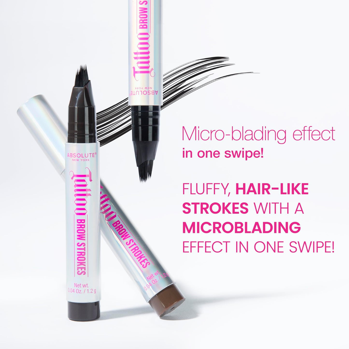 Absolute New York Tattoo Brow Strokes, Natural Mirco Bladed Effect, Define and Perfect Brows (MEBT01 Black)