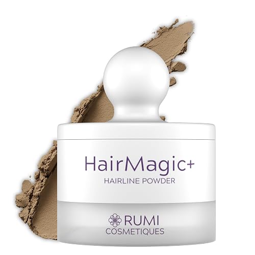 Rumi Cosmetiques HairMagic+ Root Touch Up Powder for Mature Women - Instant Gray Hair Coverage & Hairline Filler - Water-Resistant, Natural Finish