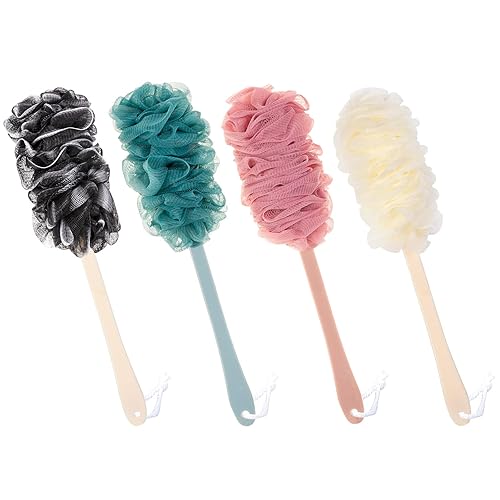 Arswin Back Scrubber for Shower,Loofah Long Handle Bath Body Brush,Soft Nylon Mesh Sponge for Shower,Loofah On a Stick for Men Women,Exfoliating Scrub