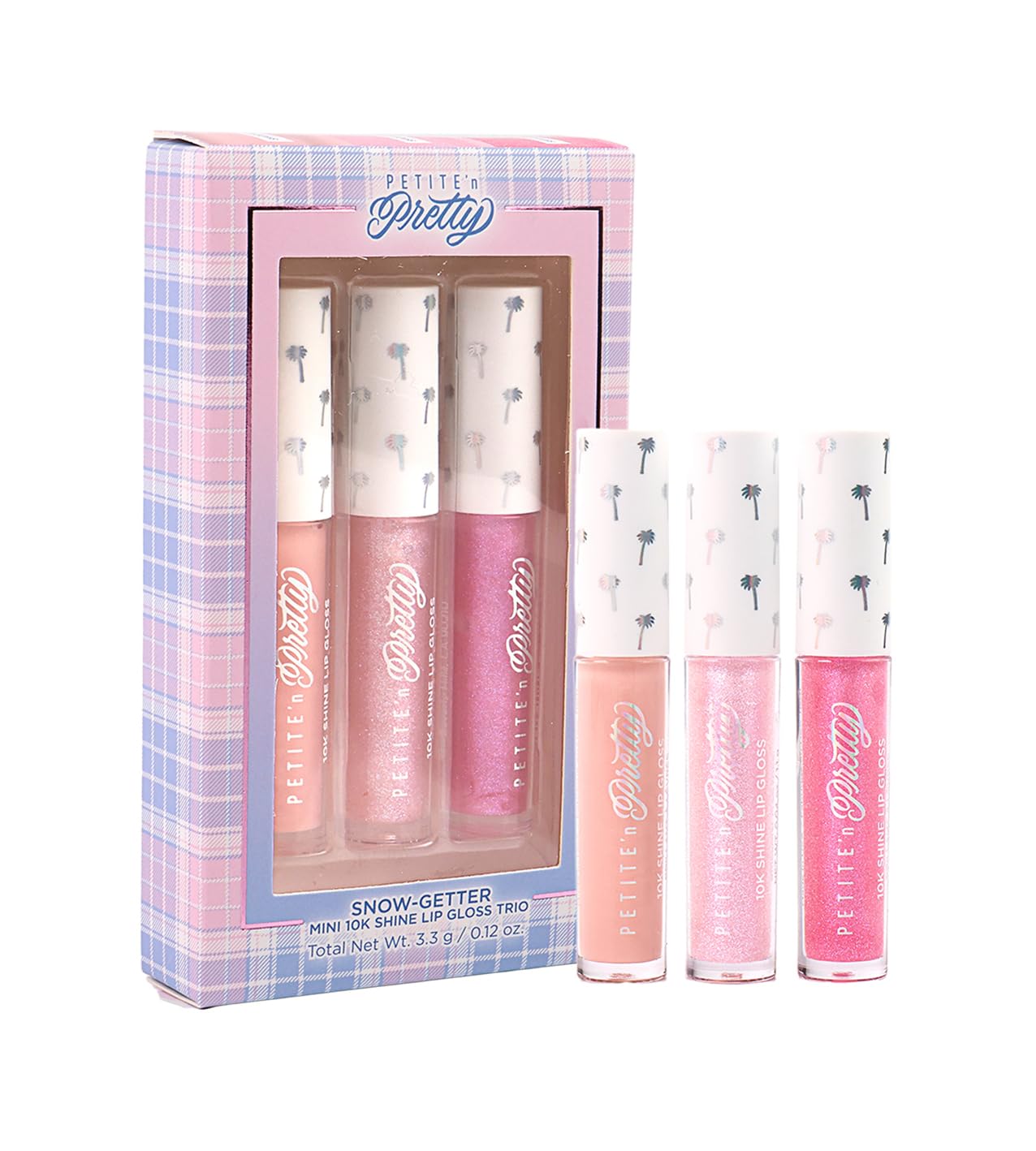 Petite 'N Pretty Snow Getter Lip Gloss Set - Mini 10K Shine Trio for Kids, Tweens & Teens - Non-Toxic, High-Gloss Sparkly Makeup - Gift-Ready Clean