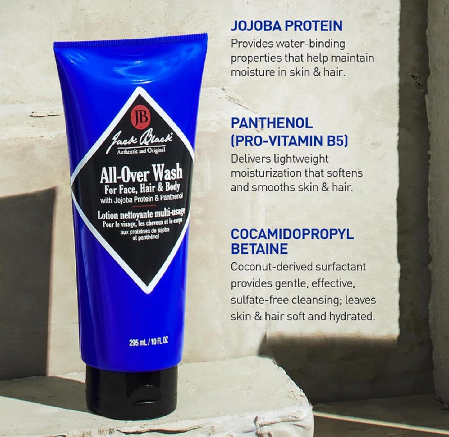 Jack Black All Over Wash Face, Body & Hair Cleanser, 10 Fl Oz - Citrus, Mint & Oakmoss - Mens Face Wash, Body Wash, Shampoo, Skin Care, Hair Care
