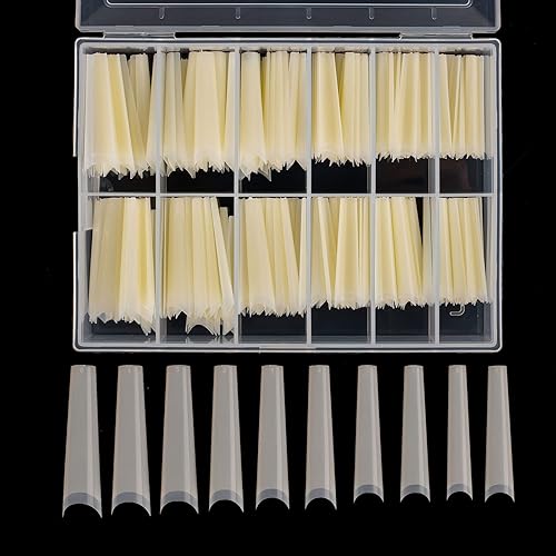 Tapered Extra Long Nail Tips, Ballerina Natural Acrylic Fake Nail Tips, Press On Nail False Nails with Box for Nail Salons and DIY Nail Art, 240PCS