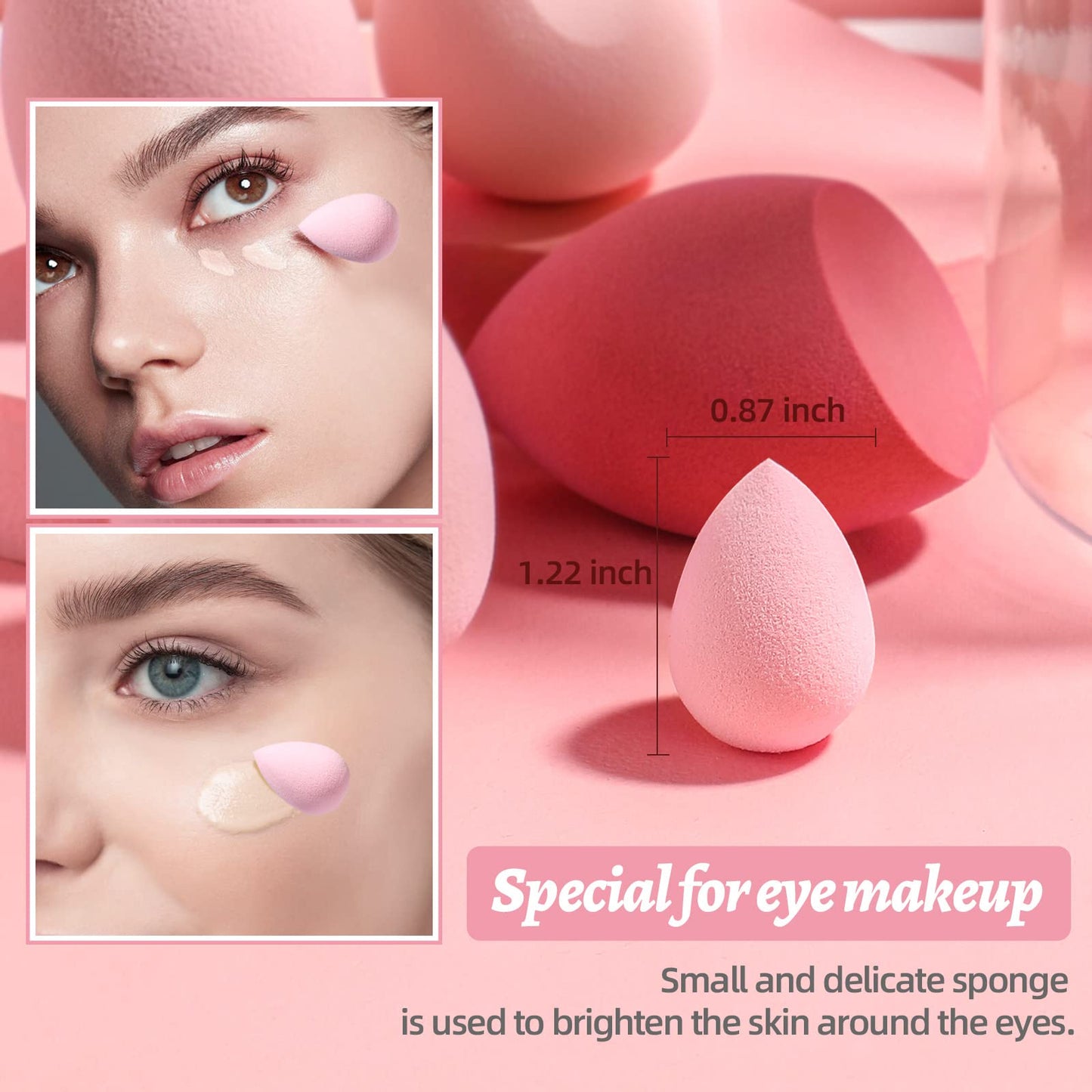 Makeup Sponge Set BS-MALL with Storage Case 7 Pcs for Liquid, Cream, and Powder,SAVE Foundation with 1 Mini Makeup Sponge For Travel Daily Use Beauty and Personal Care BS-MALL