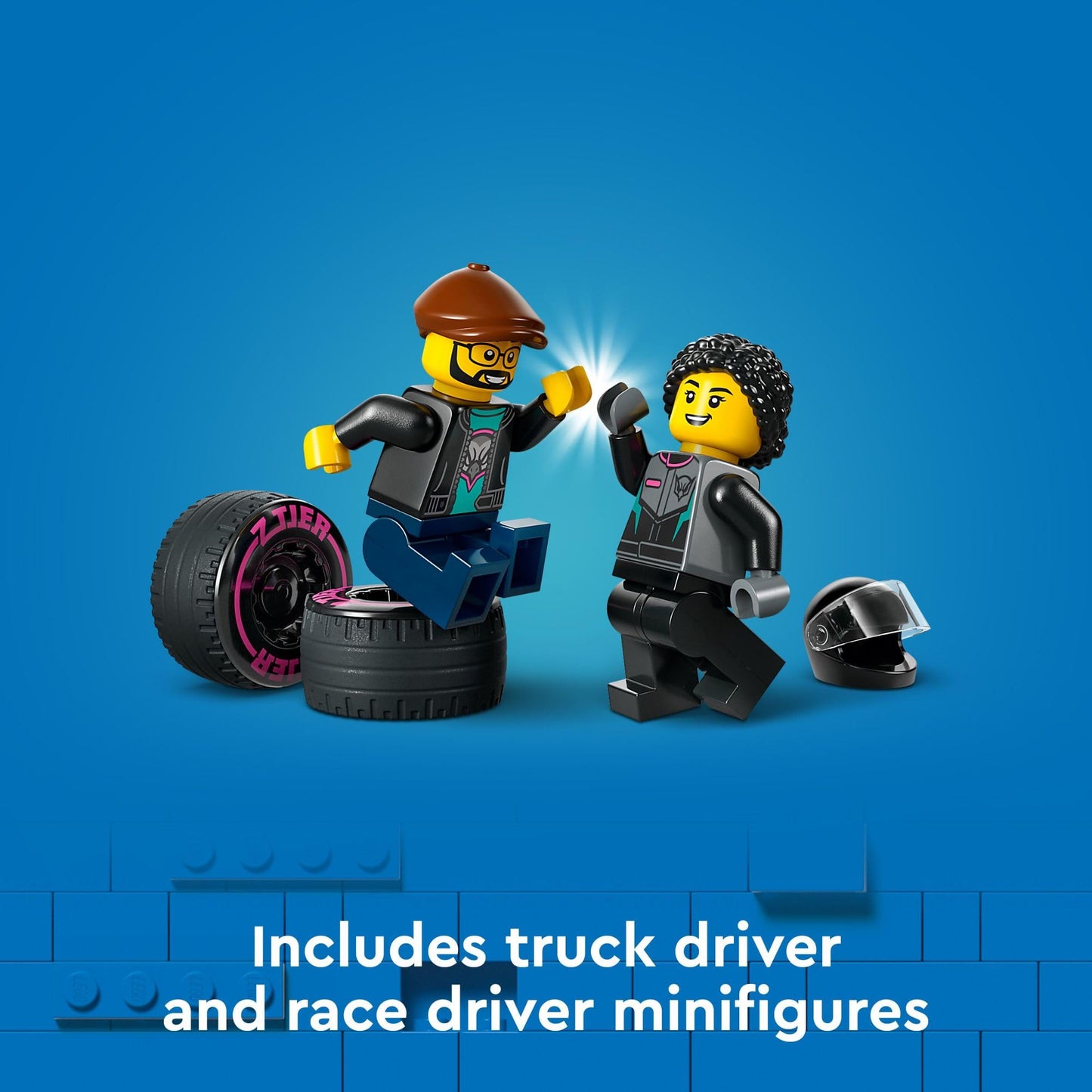 LEGO City Race Car and Car Carrier Truck Toy Playset, Vehicle Transporter with Adjustable Loading Ramp and Race Car Toy, Racer and Driver…