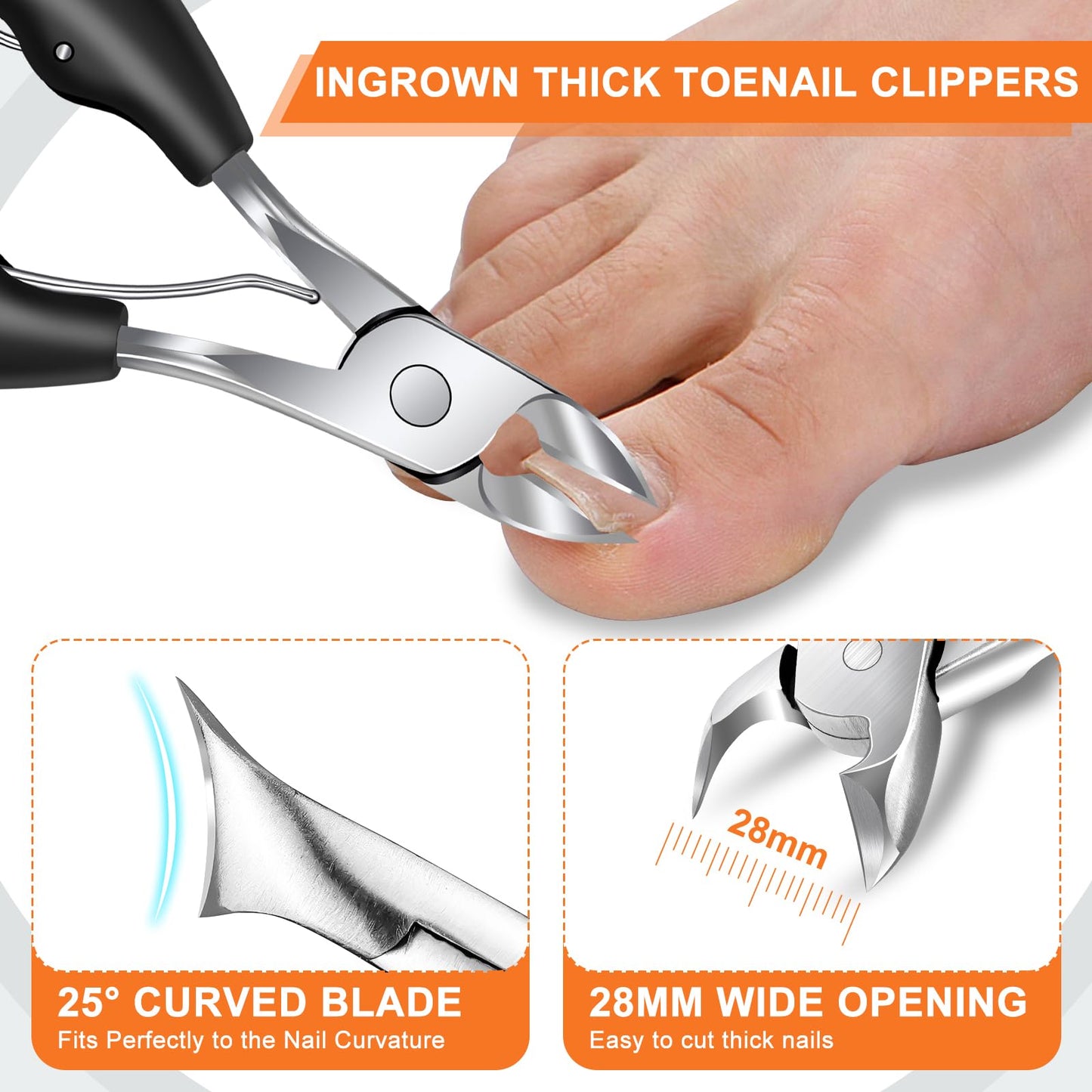 Toenail Clippers for Seniors Thick Toenails, DRMODE Heavy Duty Toe Nail Clippers for Men Thick Ingrown Nails with Wide Opening, Large 360 Degree Beauty and Personal Care DRMODE