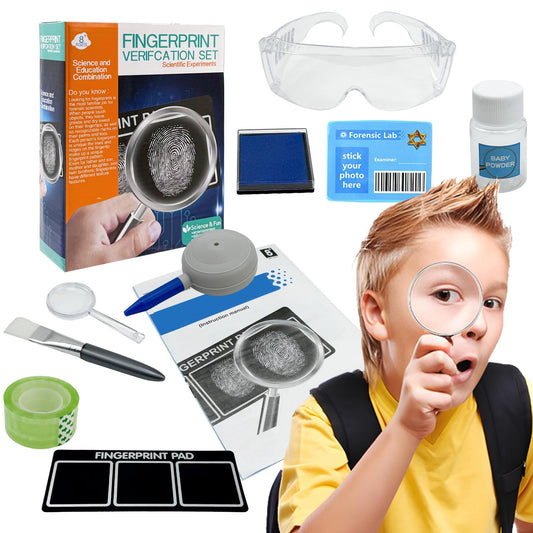 Detective Fingerprint Lab Kit for Kids – Fun STEM Science Experiment & Investigation Toy Gift for Boys & Girls Ages 6-12