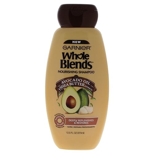 Garnier Whole Blends Nourishing Shampoo with Avocado Oil & Shea Butter Extracts, 12.5 Fluid Ounce