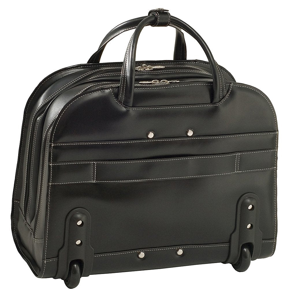 McKlein DAVIS, Top Grain Cowhide Leather, 15" Horizontal Wheeled Ladies' Laptop/Computer & Tablet Business Briefcase/Rolling Overnight Travel Bag