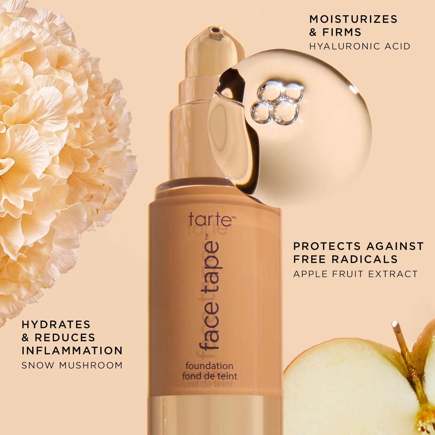 Tarte Face Tape Foundation - Coverage Matte Finish Foundation with Snow Mushroom & Hyaluronic Acid for Hydration, Waterproof, Vegan & Cruelty-Free