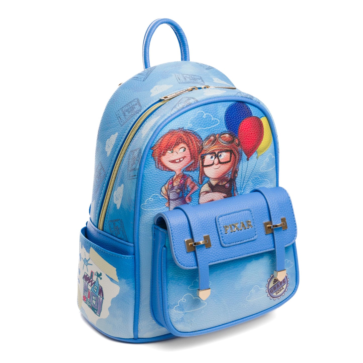 Wondapop Disney Pixar UP Carl and Ellie 11" Vegan Leather Mini Backpack