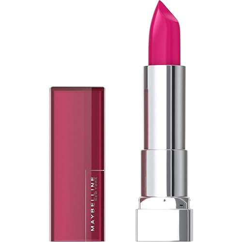 Maybelline Color Sensational Lipstick, Lip Makeup, Cream Finish, Hydrating Lipstick, Nude, Pink, Red, Plum Lip Color, Pink Thrill, 0.15 oz; (Packaging
