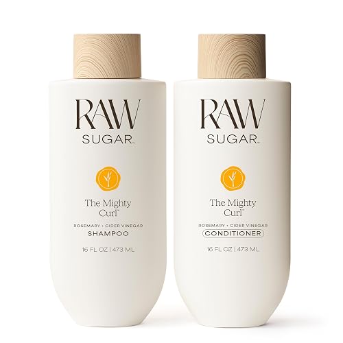 Raw Sugar Shampoo and Conditioner Set, The Mighty Curl Hair Care Duo, 16 Fl Oz (2 Products) Boosts Curls, A Revitalizing Haircare Bundle, Without