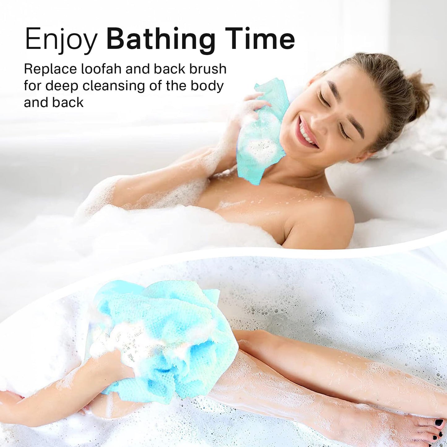 Yiclick Exfoliating Washcloth Towel, Japanese Exfoliating Bath Wash Cloth for Body Exfoliation, Korean Back Scrubber Washer for Shower, African Net Beauty and Personal Care Yiclick