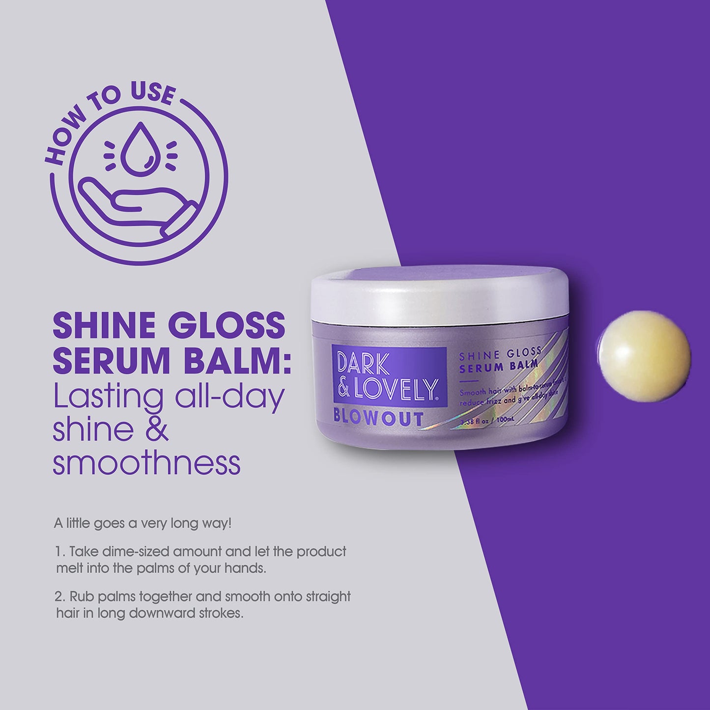 SoftSheen-Carson Dark and Lovely Blowout Anti Frizz Smoothing Shine Hair Serum with Castor Oil, For Curls and All Hair Types, 3.4 fl oz