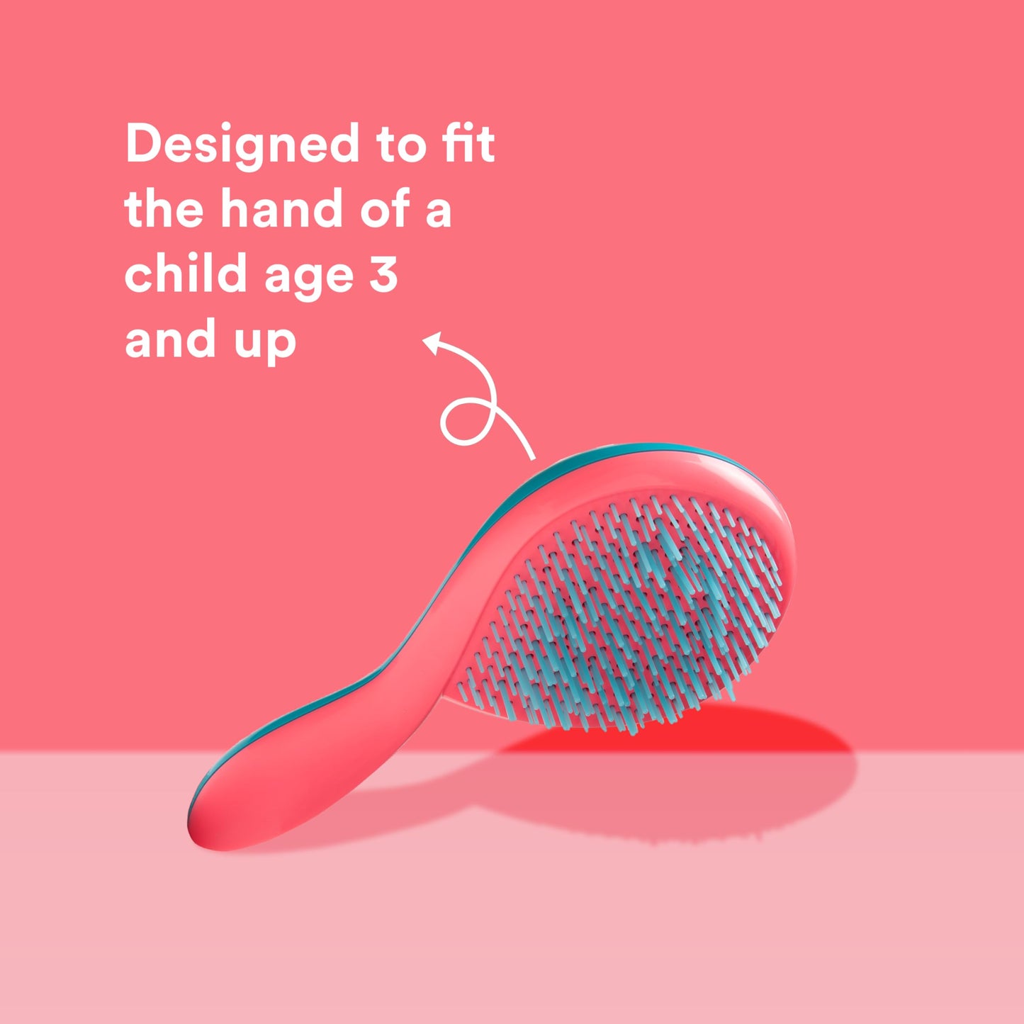 Michel Mercier The Girlie Detangle Brush - Painless Detangling Brush - Easy Grip Hair Brush Design - Thick and Curly Hair - Turquoise-Pink - 1 pc