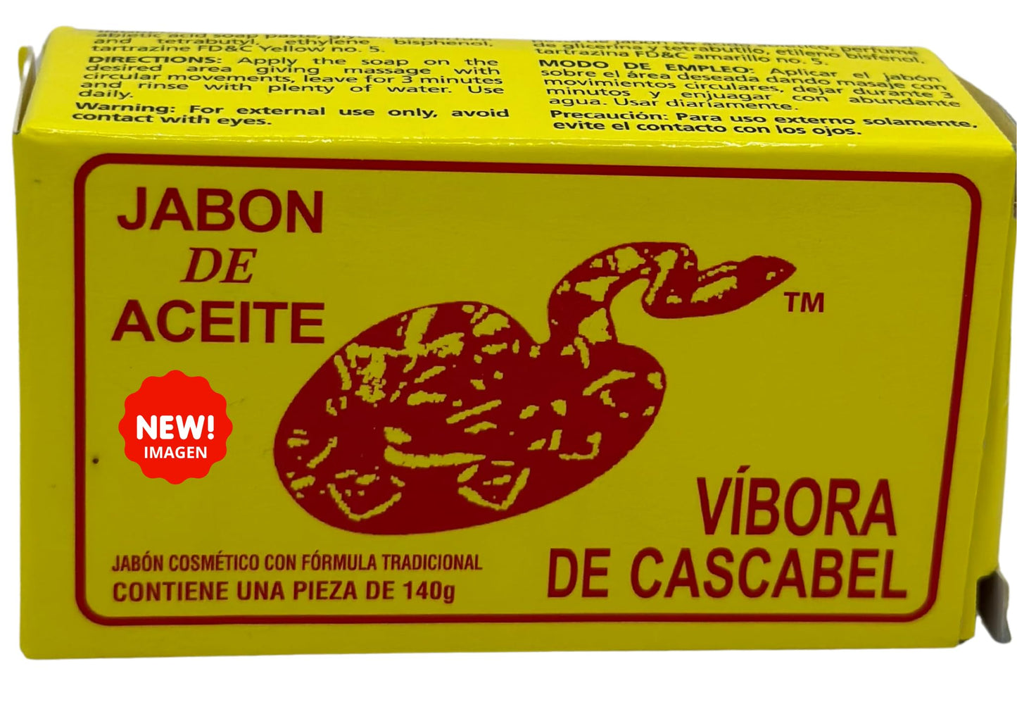 JABON DE ACEITE VIBORA DE CASCABEL Original (140g) / Original Rattlesnake soap (4.93 Oz) Pack of 6