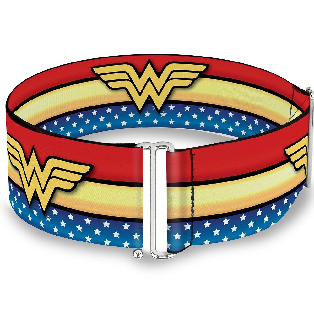 Belt Women's Cinch Wonder Woman Logo Stripe Stars Red Gold Blue White 23 to 44 Inches